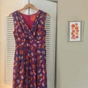 Modcloth pink orange blue floral print dress